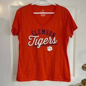 Fanatics Women’s V-Neck Clemson Tigers Short Sleeve‎ Shirt Large